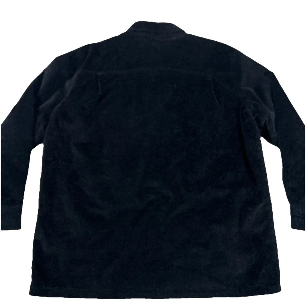 Levi's Skate Black Corduroy Quilted Lined Mens Large Jacket Button Shirt Shacket - Picture 8 of 9